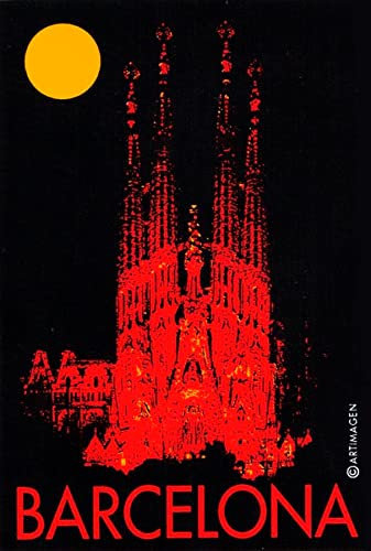 Rechteckiger Aufkleber, Motiv: Heilige Familie Barcelona, 50 x 80 mm.