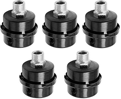 Schneespitze 5 Pcs Thread Air Compressor Muffler Silencer,Replacement Muffler Filter Intake Filter Silencer 3/8 16mm