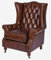 Ohrensessel Echtleder Vintage Cigar Ohrenbackensessel Fernsehsessel Braun gepolstert Ledersessel ovl017 Palazzo Exklusiv