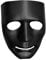 Maskworld Schwarzer Pantomime Halbmaske aus Latex - für Halloween, Karneval, Horror- und Motto-Party