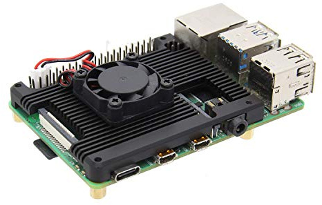Geekworm Upgrade 8mm Thickness Embedded Heatsink with Fan (P165-A) for Raspberry Pi 4, Armor Aluminum Radiator with 5V Cooling Fan Compatible with Raspberry Pi 4 Model B Computer