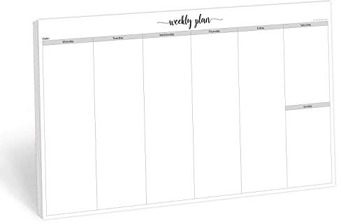 321Done Jumbo Wochenplanungs-Notizblock, 50 Blatt (27,9 x 43,2 cm), Querformat, Schreibtisch-Planer, extra groß, hergestellt in den USA, einfache Schrift