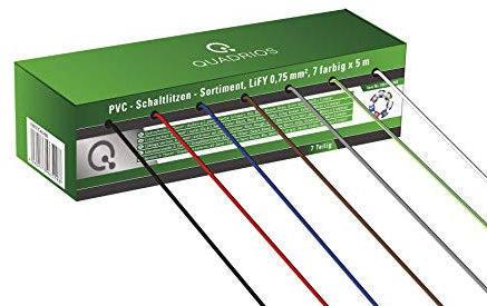 Quadrios GmbH PVC-Schaltlitzen Sortiment LiFY – 0,75 mm², 7-teilig (Länge jeder Farbe: 5 Meter)
