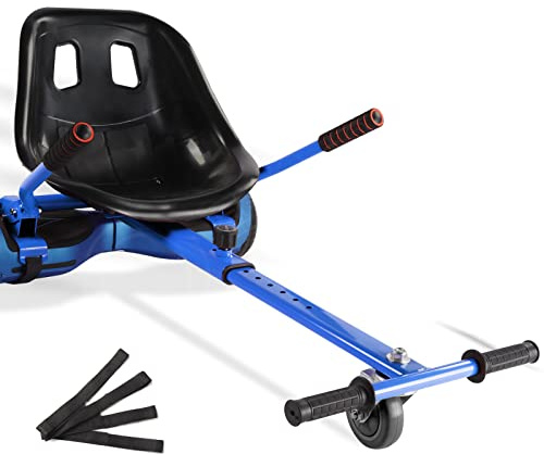 Hoverboard Seat Attachment 265lbs Capacity, 25-33.3 Adjustable Length Hover Board Go Kart Accessory w/Comfortable&Sturdy Seat,Go Cart Compatible with 6.5” 8” 10” Hoverboard,Kids Adults
