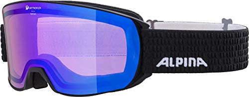 ALPINA NAKISKA Q - Verspiegelte, Kontrastverstärkende & Polarisierte Skibrille Mit 100% UV-Schutz Für Erwachsene, black matt, One Size