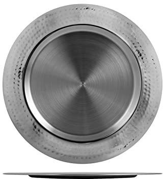 H&H Sottopiatto Inox Martellato 32cm