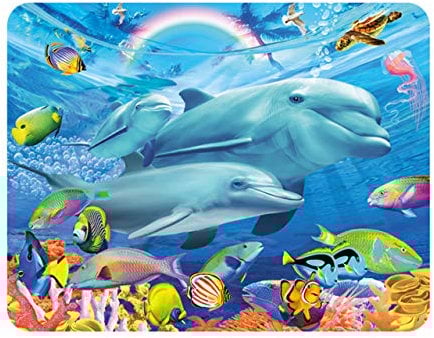 3D LiveLife Magnet - Dolphin Family from Deluxebase. Lenticular 3D Ocean Fridge Magnet. Magnetic decor for kids and adults with artwork licensed from renowned artist, Michael Searle