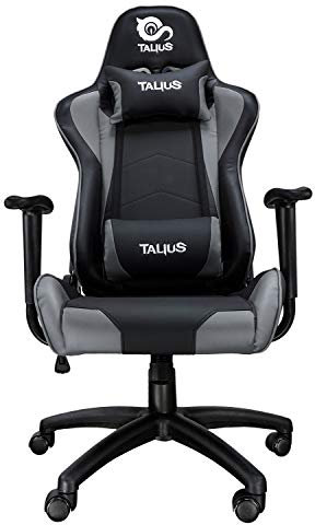 Talius Gecko V2 - Silla Gaming Gris y Negra con Cuero, Ergonomía, Basculante, Alta Densidad y Nylon (Gray)