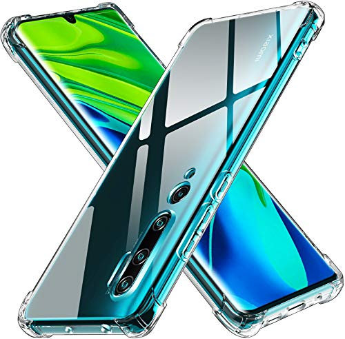 ivoler Klar Silikon Hülle für Xiaomi Mi Note 10 / Xiaomi Mi Note 10 Pro mit Stoßfest Schutzecken, Dünne Weiche Transparent Schutzhülle Flexible TPU Durchsichtige Handyhülle Kratzfest Case Cover