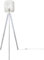 Paco Home Stehlampe Modern Wohnzimmer Schlafzimmer Rattan Optik Boho Korb Stehleuchte E27, Lampenfuß: Stehleuchte Weiß, Lampenschirm: Weiß (Ø28 cm)