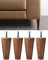 IPEA Pieds pour Meuble et Canapé en Bois Couleur Noyer - Hauteur 120 mm - Fabriqué en Italie - Lot de 4 Pieds en Forme de Cône pour Armoires et Fauteuils - 12 CM