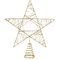 COM-FOUR® Deko Stern Weihnachten - Weihnachtsdekoration Stern aus Metall - Aufsteller Weihnachtsstern mit Glitzer und Paillette - Goldfarbene Weihnachtsbaumspitze (goldfarben/27cm)