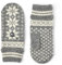 Hestra Unisex Isvik Wollhandschuh, gestrickte Fäustlinge mit Schneeflocken-Design, kaltes Wetter & Alltagskleidung für Damen und Herren, Grau/Offwhite, 7