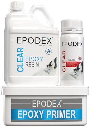 EPODEX Epoxy Resin Floor Coating Kit | Design Floors, Garages, and More | Casting Resin Kit for Concrete, Screed, Wood, etc