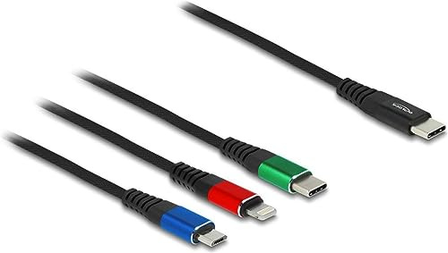 DeLOCK USB Ladekabel 3 in 1 USB Type-C zu Lightning/Micro USB/USB Type-C