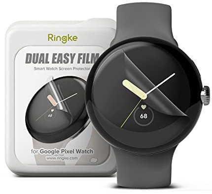 Ringke Protecteur d'écran Compatible avec Google Pixel Watch 2/1 41mm [Dual Easy Film] [3 Pack] Application Facile Attachement sans Échec Fonction de Dépoussiérage Résistant aux Rayures