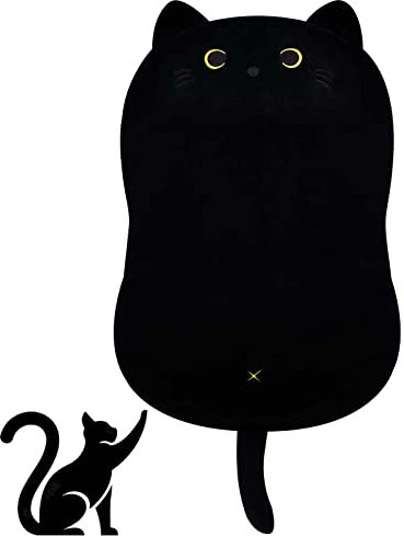 Desdfcer Schwarze Katze Plüsch Kissen,46CM niedliche Katze Plüschtier, 3D Katze Lendenwirbelsäule Kissen Plüsch gefüllte Katze Puppe Spielzeug für Kinder Geburtstag