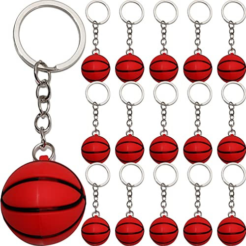 STOBOK 16st Kugel Schlüsselanhänger Sport Schlüsselanhänger Masse Hängende Ornamente Für Taschen Volleyball Handtaschen Dekorationen Charme Schlüsselanhänger Metall Mehrfarbig Kind Ringe