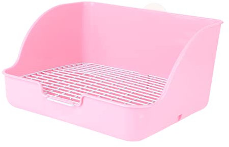 Kaninchen Toilette Große Haustiertoilette aus Pp, Rosa, Tragbar