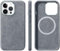 BANDKIT Luxuriöse vollständig umwickelte Handyhülle, für Apple iPhone 14 Pro Hülle aus Alcantara-Material 6,1 Zoll 2022 [kabelloses Laden] (Farbe: Grau)