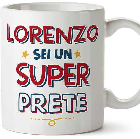 MUGFFINS Tazas Personalizadas para CURA hombre - En Italiano - Sei Super - 11 oz / 330 ml - Regalo Personalizable original y divertido