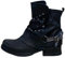 Stivaletti da donna da motociclista – Stivali con borchie tacco a blocco – comodi autunno inverno scarpe da donna fibbie – ST783, St07 nero, 40 EU