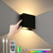 Lampop Battery Operated Wall Lights Rechargeable Wall Lamp with Remote, 13 Colors Wireless Wall Sconce Up Down Dimmable Wall Lighting (Black)