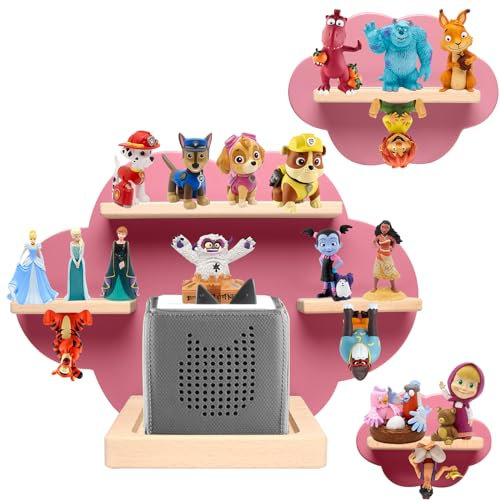 OPERMAXER Tonie Regal Wolke für 30-35 Figuren, 3er Set TonieRegal für Toniebox & Tonies Hörfiguren, Jungen und Mädchen | Perfekte Figuren Aufbewahrung im Kinderzimmer (Rosa)