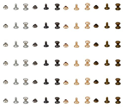 SUPERFINDINGS 400 paire de Rivets en Cuir de 4 couleurs 3mm Double Capuchon Clous Tubulaires en Métal Sacs Chaussures Ceintures Décoration Rivets de Collision pour L'Artisanat du Cuir