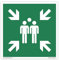 Schild Rettungszeichen 200x200mm - DIN EN ISO 7010 - ASR A1.3-20x20cm für Innen und Aussen - PVC Aufkleber - selbstklebend (1, E007 Sammelstelle)