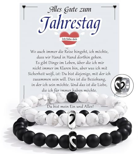 CheersLife Jahrestag Geschenk für Ihn und Sie Partnerarmbänder für Paar Partner Geschenke zum Jahrestag für Ihn Fernbeziehung Armband Hochzeitstag Geschenk Beste Freundin Pärchen Armband