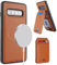 ELTEKER Hülle für Samsung Galaxy S10 Handyhülle mit Kartenfach Magsafe Wallet Magnetischer Kartenhalter mit Ständer,Klapphülle Leder Schutzhülle für Galaxy S10-Braun