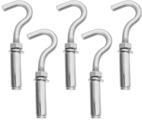 LT Easiyl 5 PZ M10 Ganci Ad Espansione Aperti In Acciaio Inossidabile Gancio A Soffitto Vite Ad Espansione Bullone Ad Espansione Manicotto Gancio Di Ancoraggio Per Parete Muratura Cemento Argento