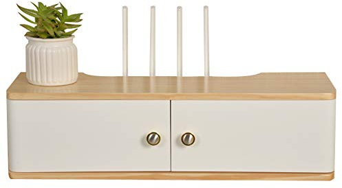 Meuble TV Flottant Meuble TV Mural Étagère Murale Étagère Flottante Décodeur Routeur CD DVD Petits Articles Électroniques Étagère de Rangement Meubles TV Chambre Salon Console TV (Couleur Bois 40Cm)