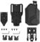 Peminkoo Taktisches Pistolenholster für die rechte Hand, Airsoft G1ock 17 19, SIG P226 P320, Holster mit QLS-System, Gürtel für Pistole mit X300-Taschenlampe (Black)