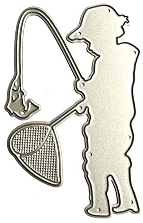 Metall-Stanzschablonen für Angeln, Fische, Schablonen für Foto, Scrapbooking, Dekoration