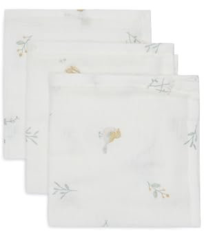 Jollein Spucktücher Baby - Lovely Birds - 3er Pack - 31x31cm - 100% Baumwolle - Mulltücher Baby - OEKO-TEX Zertifiziert