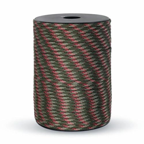 550 Military Standard 9-Core Paracord Rope 4mm Outdoor Parachute Cord Survival Umbrella Tent Lanyard Strap-Woodland-100meter