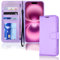 TECHGEAR iPhone 16 Plus Leather Wallet Case, Protective Flip Case Cover [RFID BLOCKING] Wallet Card Holder, Stand & Wrist Strap - Purple PU Leather with Magnetic Closure for iPhone 16 Plus 6.7