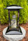 Grablampe Grablaterne mit Rosen-Motiv 27 cm H. Silber Farbe Grabkerze Kerze Grabkerze Grablicht Gartenlampe Laterne inkl. Kerze