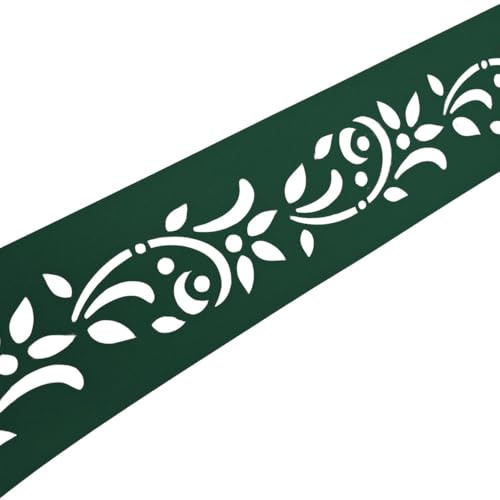 zaun|zu Premium dekor Floral #1 | Sichtschutzstreifen mit Lasermuster für Doppelstabzaun | Sichtschutz | Polypropylen | Made in Germany | UV-Stabil | modernes Design | Höhe 19cm Grün 2,55m