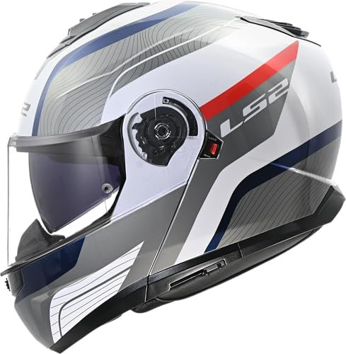 LS2, Casco Moto Modular STROBE II MONZA White Blue Red, L