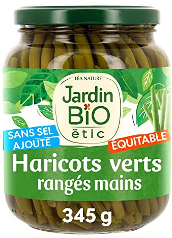 Jardin BiO étic - Haricots verts rangés main sans sel ajouté 660 g (L'emballage peut varier) (Lot de 6)