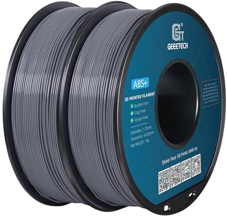 GEEETECH ABS+Filament Grau, 2x1kg Spule für 3d Drucker