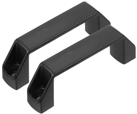 PATIKIL Aluminiumlegierung Zuggriffe 90mm Lochabstände, 2 Stück Quadratische Schubladengriffe Küchenbeschläge für Gepäck Mechanische Ausrüstungstür Schrankgriff, Schwarz