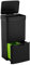WELL HOME Papelera de reciclaje 62L (37L+25L), cubo de basura con 2 compartimentos, apertura automática con sensor, en acero inoxidable, negro