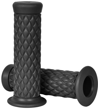 Empuñadura para Manillar Motocicleta de Goma, 22mm Antideslizante Empuñaduras de Moto Manillar, Puños para Moto Universale Agarraderas Diseño Ergonómico, Negro