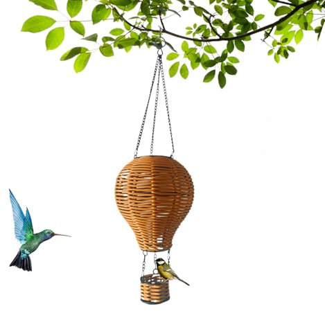Lanterne En Rotin | Lanterne Solaire Pour Véranda Et Extérieur | Design Montgolfière Résistante aux Intempéries Lampe Rotin Moderne, Éclairage Suspendu pour Pergola Balcon Jardin Terrasse Pelouse Déco