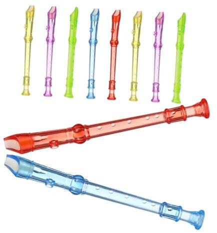 GALPADA 10stücke Mini-sopranblockflöte Für Junge Mädchen Durchsichtige Aus Kunststoff Anfänger-Instrument Bonbonfarbenes Schul-blockflöten-Instrument