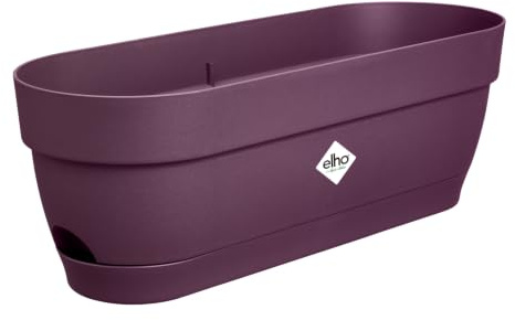 elho Vibia Campana Trough 50 - Planter for Balcony - Ø 49.0 x H 17.0 cm - Purple/Maple Purple